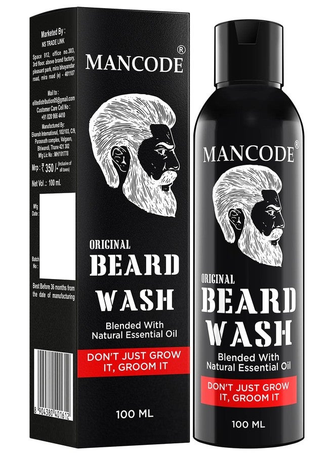 MAN CODE Mancode Original Beard Wash | Deep Cleanse Beard and Mooch | Soft Nourished Beard Mustache | Itch Free Anti Beardruff | Jojoba Almond Oil Enriched | No Paraben No Sulfate | 100ml Beard Wash (Pack of 1) - Image 5